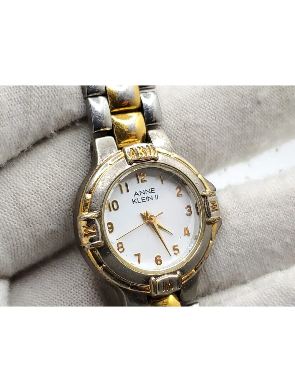 Anne Klein II Watch Women New Battery Two-Tone White Dial 23mm